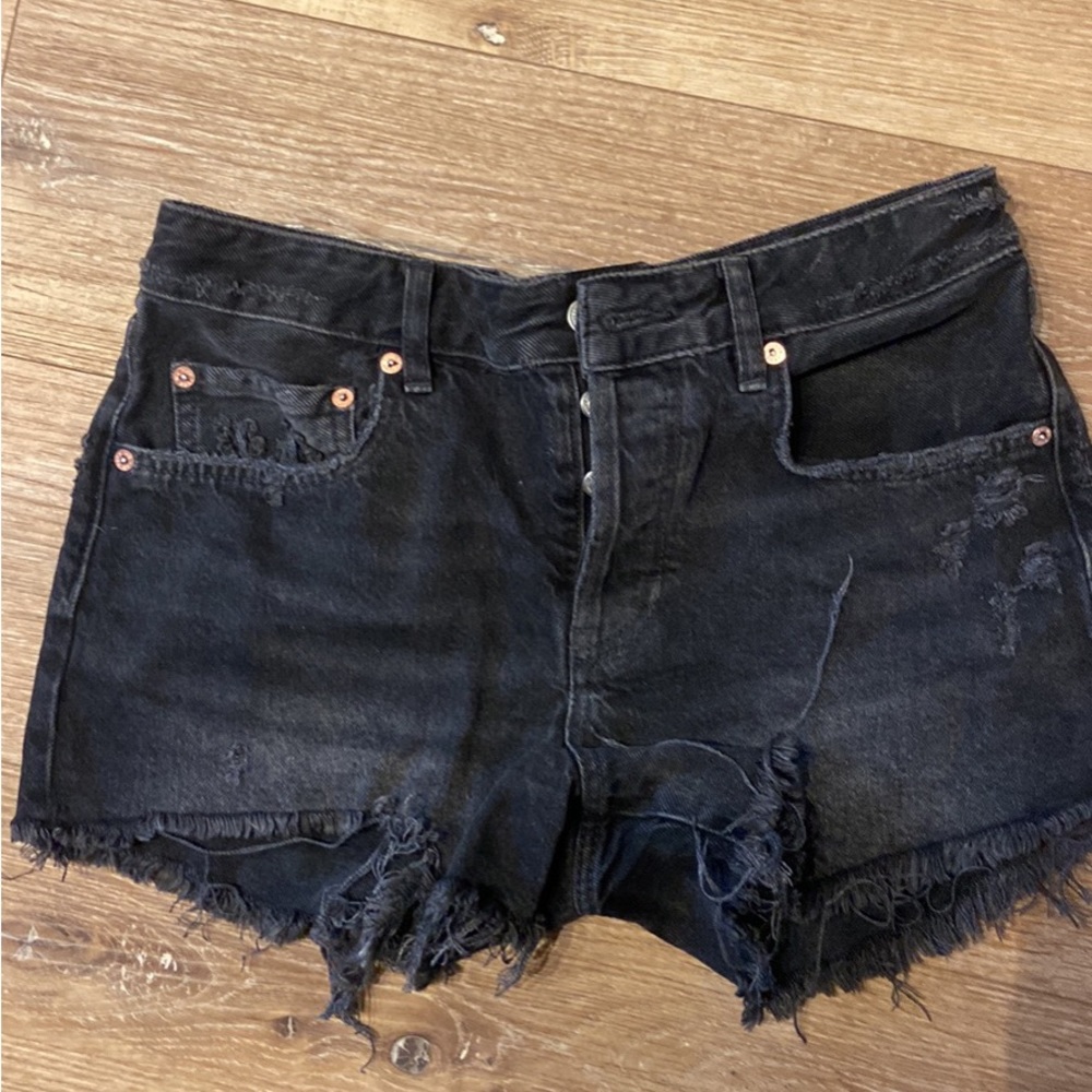 Free People Denim Black Jean Shorts Size 28